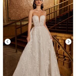 STRAPLESS WEDDING DRESS | CALLA BLANCHE | A LINE | POCKETS!
